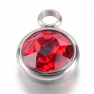 304 Stainless Steel Glass Rhinestone Charms STAS-G082-08-1