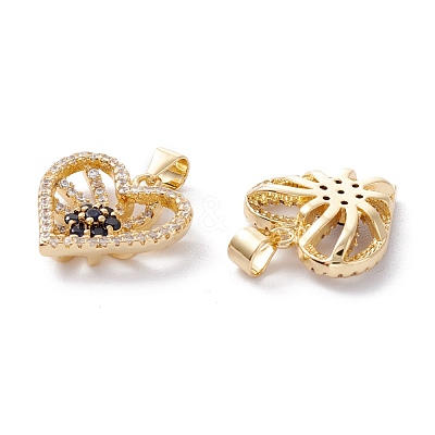 Brass Micro Pave Cubic Zirconia Pendants ZIRC-A019-04G-1