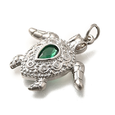 Brass Micro Pave Cubic Zirconia Pendants KK-B128-01P-1