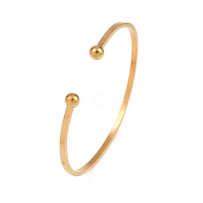 304 Stainless Steel Flat Open Cuff Bangles for Women SA-CBA45D5-26G-1
