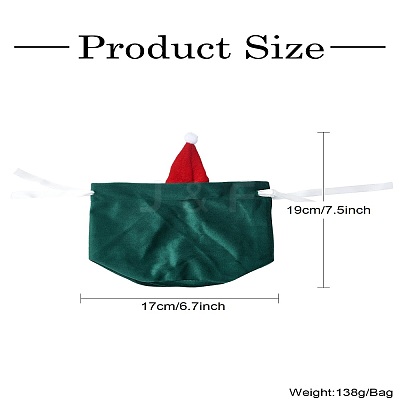 Christmas Hat Velvet Drawstring Bags ST-CJ0001-01B-1