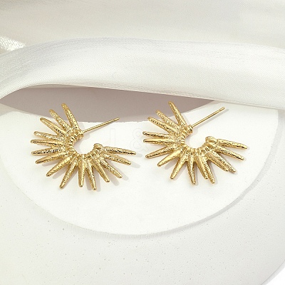 201 Stainless Steel Sun Stud Earrings EJEW-D084-14G-1