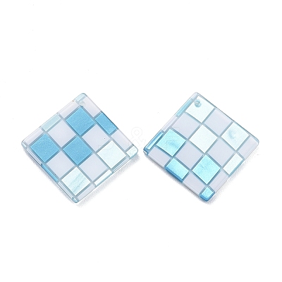 Checkerboard Style Rhombus Acrylic Pendants LS-OACR-G008-01D-1