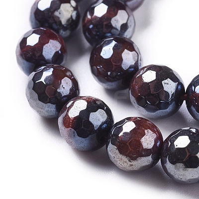 Electroplated Natural Tiger Eye Beads Strands G-F660-02-12mm-1