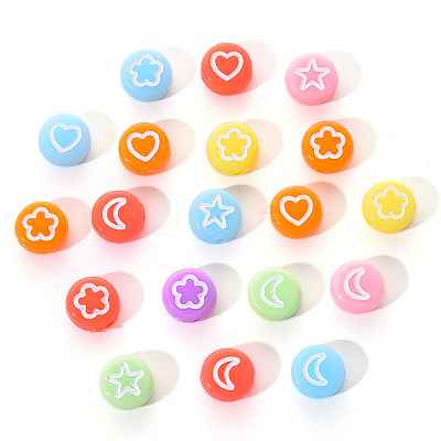 Opaque Acrylic Beads MACR-YW0001-18C-1