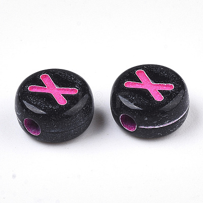 Opaque Black Acrylic Beads MACR-N008-17X-1