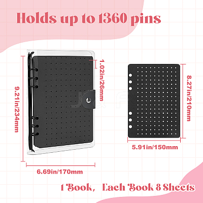 Felt Cloth Brooch Storage Loose-leaf Binder Notebook Albums with PVC Plastic Cover AJEW-WH20011-05B-1