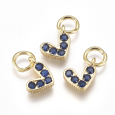 Brass Micro Pave Cubic Zirconia Charms ZIRC-F111-08G-02-1