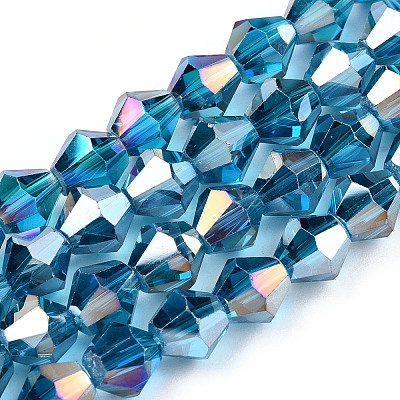 Electroplate Glass Beads Strands EGLA-Q118-8mm-B27-1