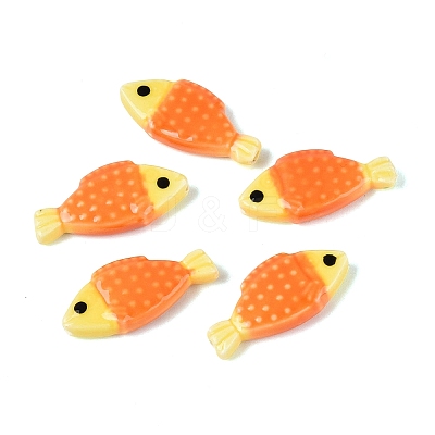 Hand Painted Fish Shaped Porcelain Beads PORC-N013-06D-1