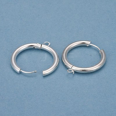201 Stainless Steel Huggie Hoop Earring Findings STAS-P283-01K-S-1