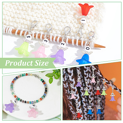 10Pcs 10 Style Number 0~9 Angel Locking Stitch Marker HJEW-PH01604-1