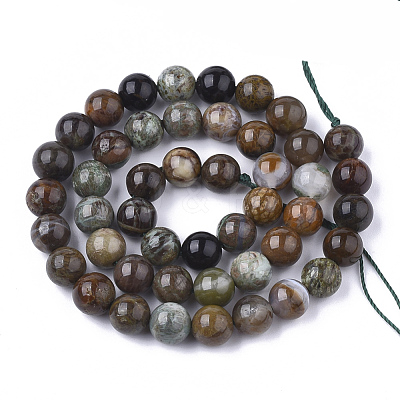 Natural Serpentine Beads Strands G-S333-8mm-015-1