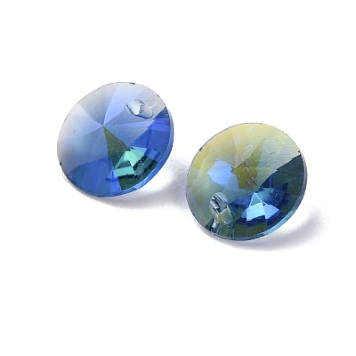 Faceted Glass Rhinestone Charms RGLA-F049-8mm-206PS-1
