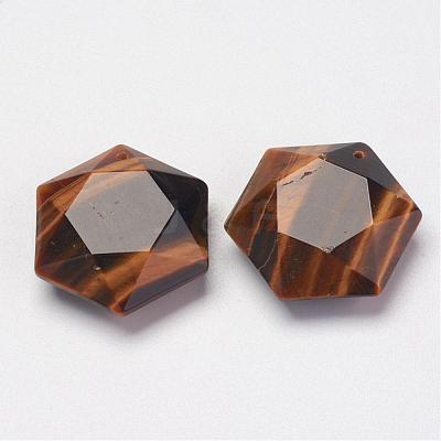 Natural Tiger Eye Pendants G-P264-03-1