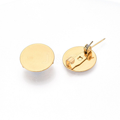 PVD Vacuum Plating 304 Stainless Steel Brooch Cabochon Settings STAS-E547-08J-G-1