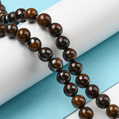 Natural Yellow Tiger Iron Beads Strands G-C079-A03-01-1