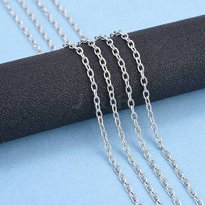 Non-Tarnish 3.28 Feet 201 Stainless Steel Cable Chains X-CHS-R008-11-1