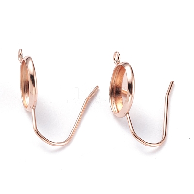 304 Stainless Steel Earring Settings STAS-O141-02RG-1
