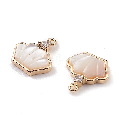 Natural Freshwater Shell Crown Charms BSHE-E028-08KCG-1