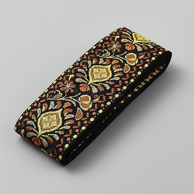 Ethnic Style Floral Pattern Embroidery Polyester Ribbons OCOR-XCP0003-16D-1