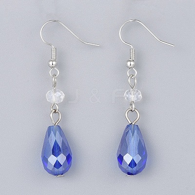 Electroplate Glass Dangle Earrings EJEW-JE03176-01-1