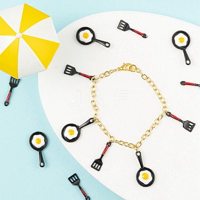 20Pcs 2 Style Spray Painted Alloy Enamel Pendants ENAM-LS0001-85-1