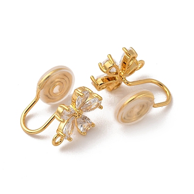Brass Micro Pave Cubic Zirconia Ear Cuff Findings KK-F898-19B-G-1
