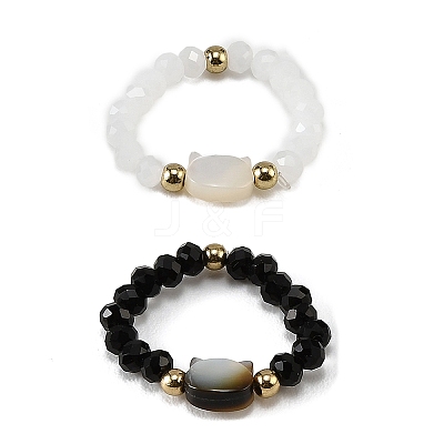 Adjustable Resin & Alloy Finger Rings for Women AL-CBA1A3E-03-1