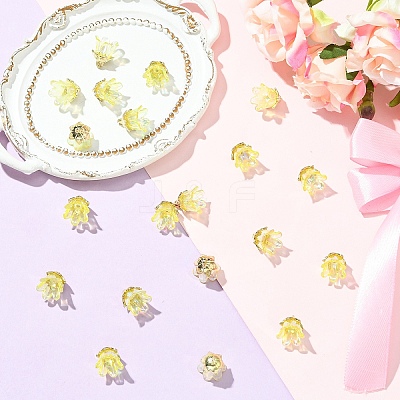 20Pcs Acrylic Flower Charms TACR-YW0003-18B-1