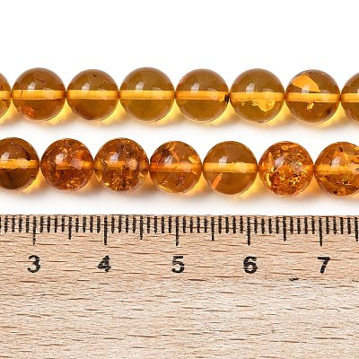 Natural Amber Beads Strands G-L095-B01-8mm-02-1