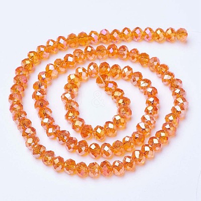 Electroplate Glass Beads Strands EGLA-A034-T8mm-B16-1