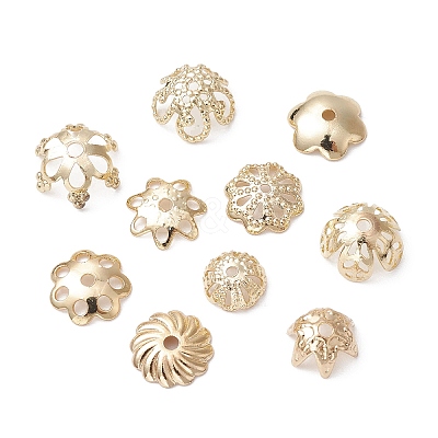 100Pcs 10 Styles Alloy Bead Caps PALLOY-CJ0002-77-1