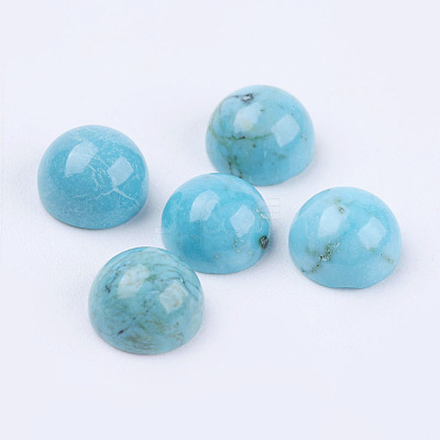 Natural Howlite Cabochons X-TURQ-L028-05-6mm-1