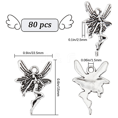 80Pcs Tibetan Style Alloy Pendants FIND-SC0007-48-1