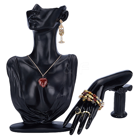 1Pc Woman Bust Shaped Resin Necklace Display Stands NDIS-UN0001-01B-1