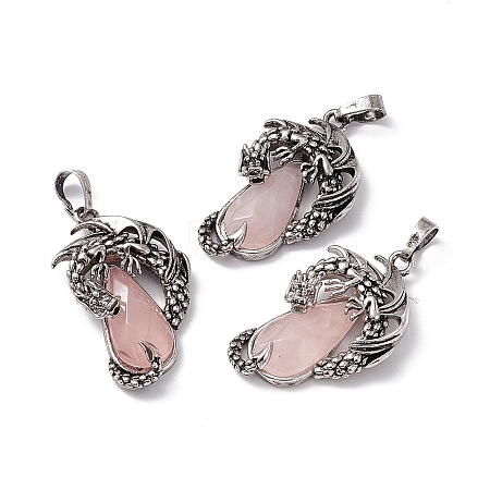 Natural Rose Quartz Pendants G-H281-06E-1