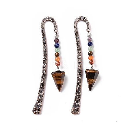 Natural Tiger Eye Bookmark AJEW-C025-01I-1