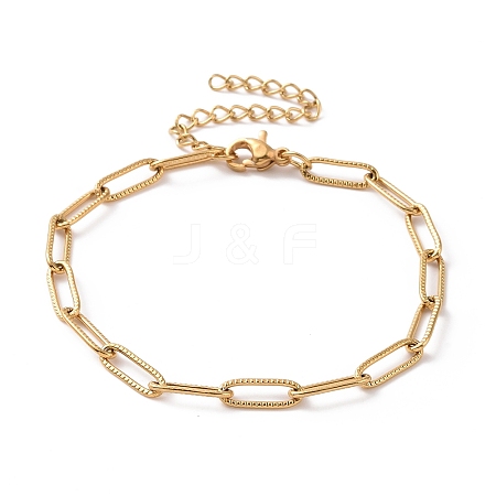 Vacuum Plating 304 Stainless Steel Paper Chain Bracelet for Men Women BJEW-E031-13G-01-1