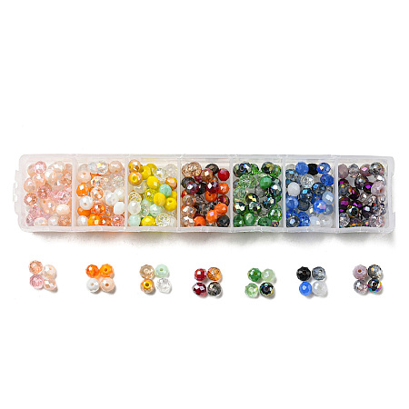 252Pcs 7 Style Electroplate Glass Beads Strands EGLA-FS0001-26-1