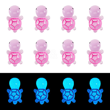 12Pcs Luminous Translucent Resin Sea Animal Cabochons RESI-TA0004-56B-1