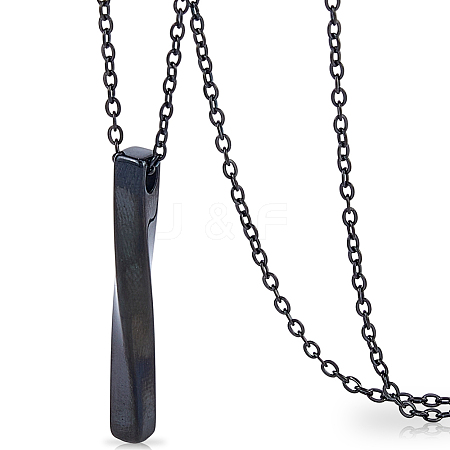 304 Stainless Steel Twisted Rectangle Pendant Urn Ashes Necklaces NJEW-WH0036-029EB-1