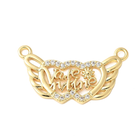 Brass Micro Pave Clear Cubic Zirconia Links KK-D357-03I-G-1