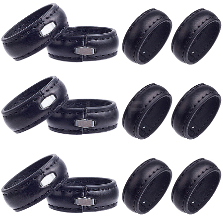 50Pcs Imitation Leather with Alloy Waist Belt Keeper Rings FIND-CP0002-44-1