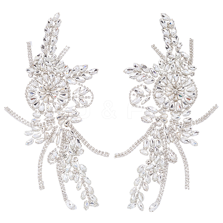 Flower Resin Rhinestone Decorative Corsages for Clothing Accessories PATC-WH0021-064C-1