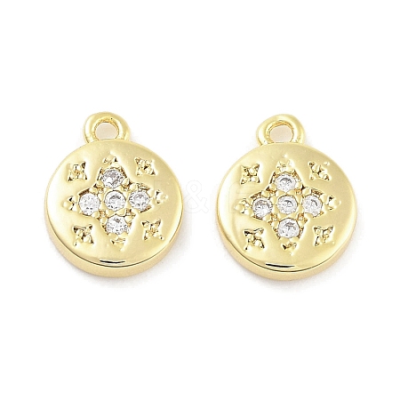 Brass Micro Pave Cubic Zirconia Pendants ZIRC-P120-01G-1