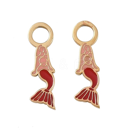 304 Stainless Steel Enamel Pendants STAS-Z152-05G-1