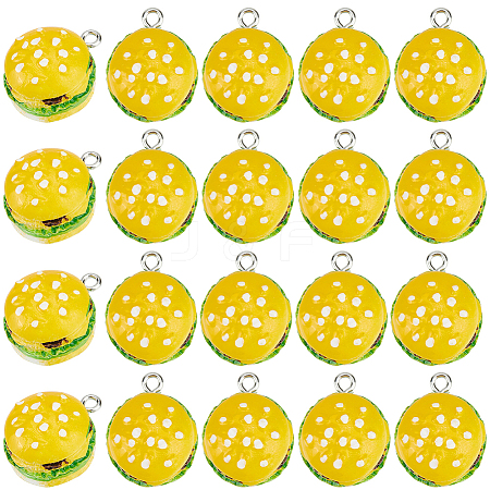30Pcs Opaque Resin Pendants RESI-SC0006-66-1
