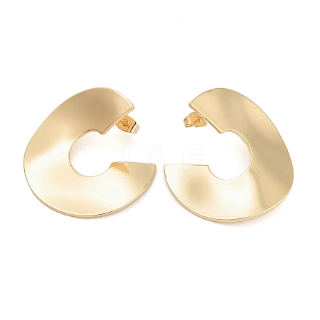 Brass C-Shaped Stud Earrings EJEW-P294-01G-1