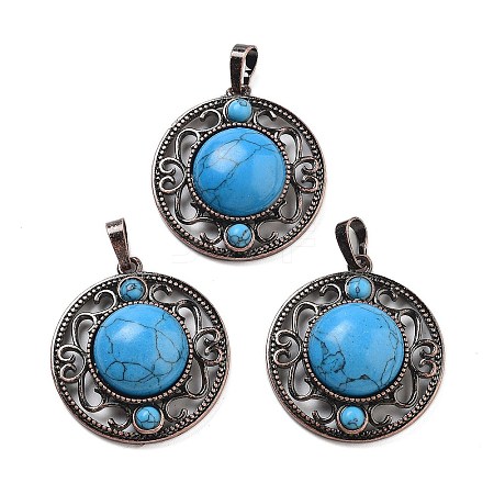 Synthetic Turquoise Pendants G-Q158-03A-R14-1